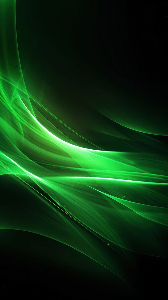 Green neon glowing twisted cosmic lines backgrounds abstract light. AI generated Image by rawpixel.