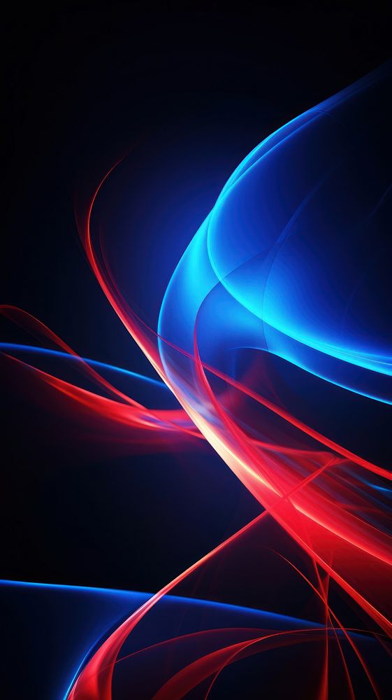 Blue and red neon glowing twisted cosmic lines backgrounds abstract pattern. AI generated Image by rawpixel.