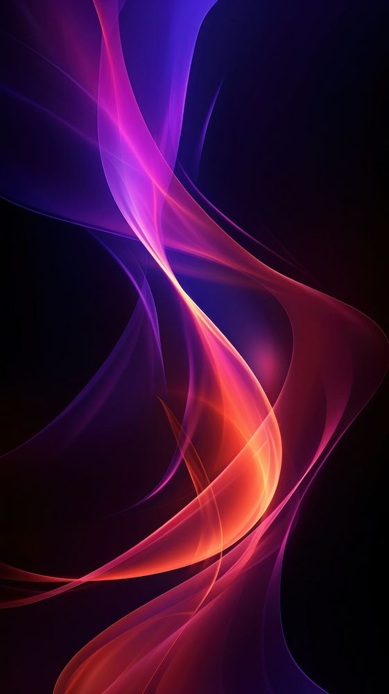 Purple and orange neon glowing twisted cosmic lines backgrounds abstract pattern. AI generated Image by rawpixel.