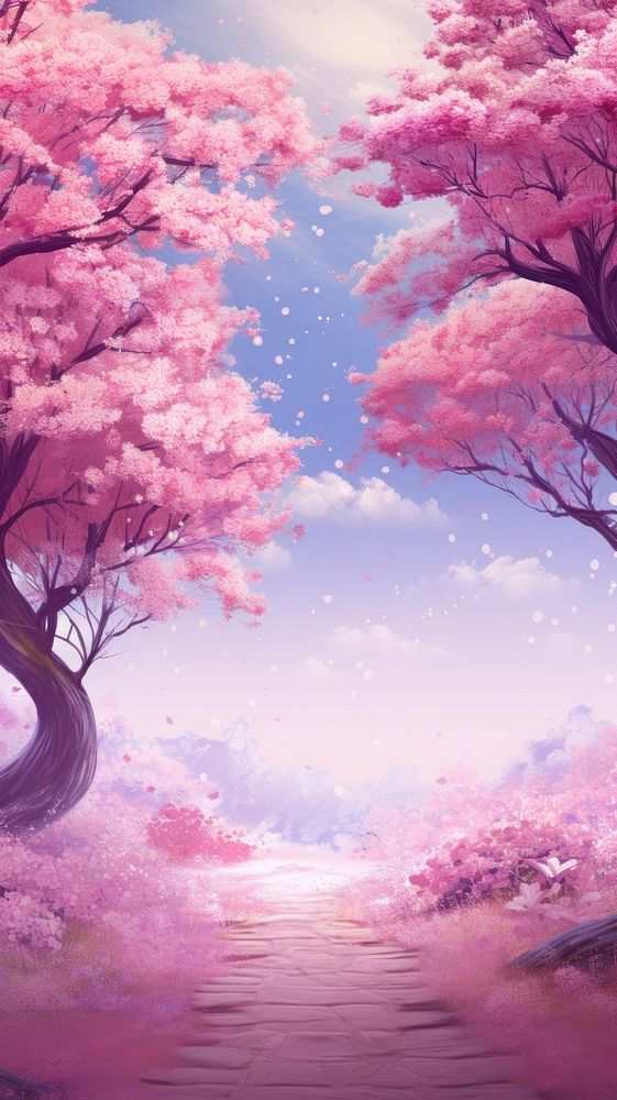 Cherry blossom garden outdoors nature flower. AI generated Image by rawpixel.