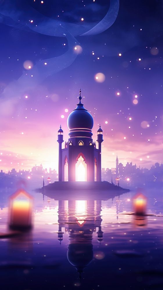 Ramadan outdoors night city. AI generated Image by rawpixel.