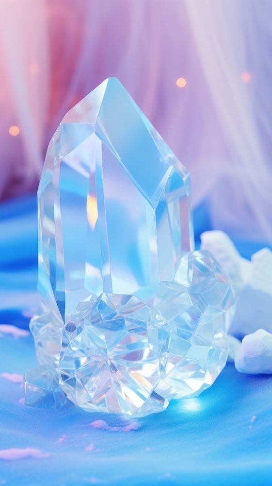 Baby blue crystal gemstone mineral. AI generated Image by rawpixel.
