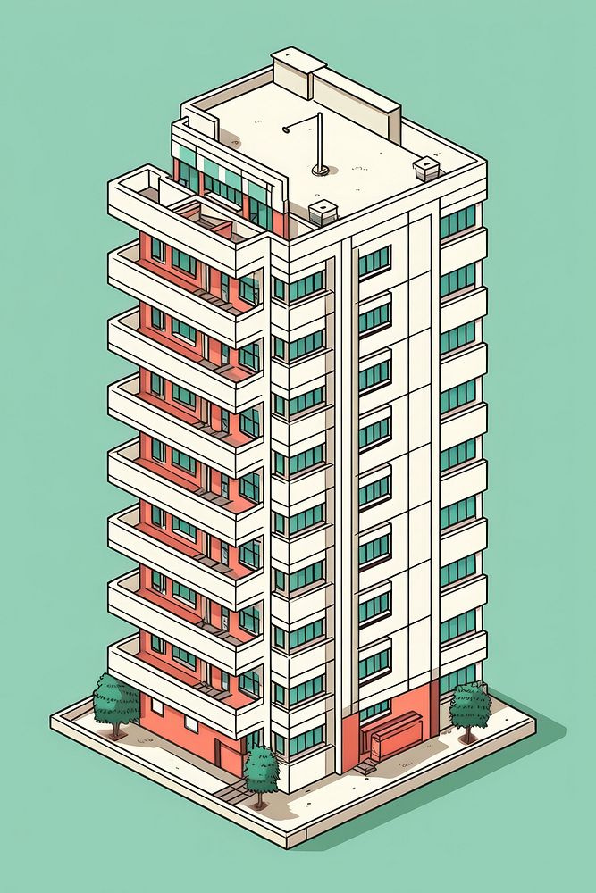 Tall brick public housing architecture building city. AI generated Image by rawpixel.