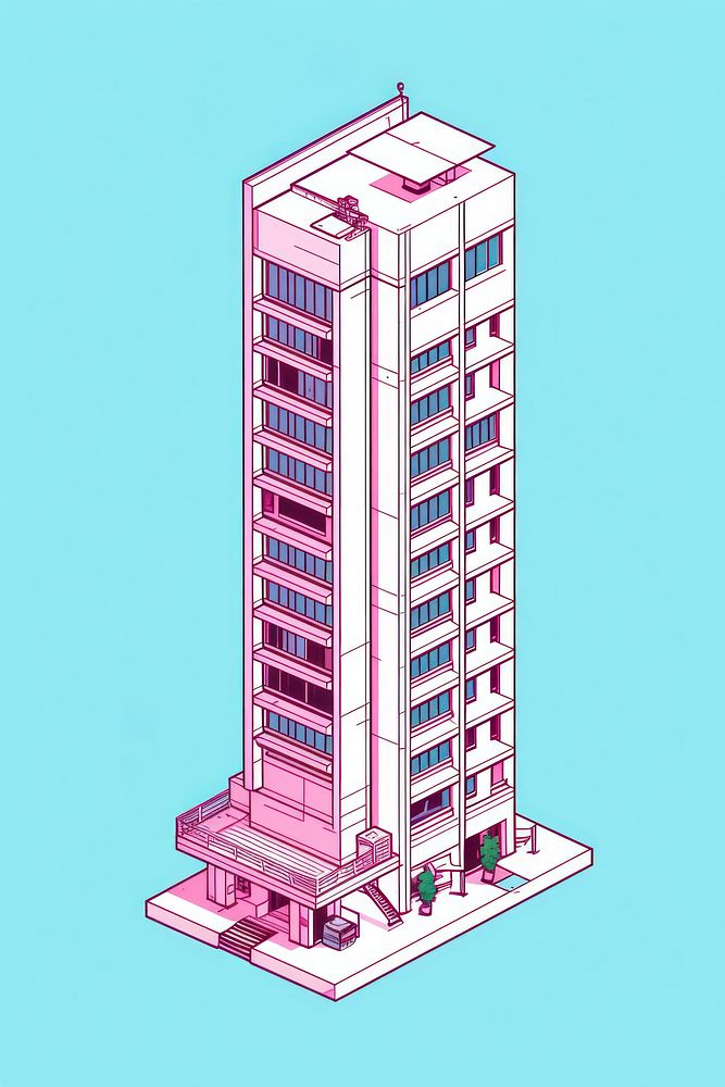 Tall asian apartment building architecture skyscraper line. AI generated Image by rawpixel.