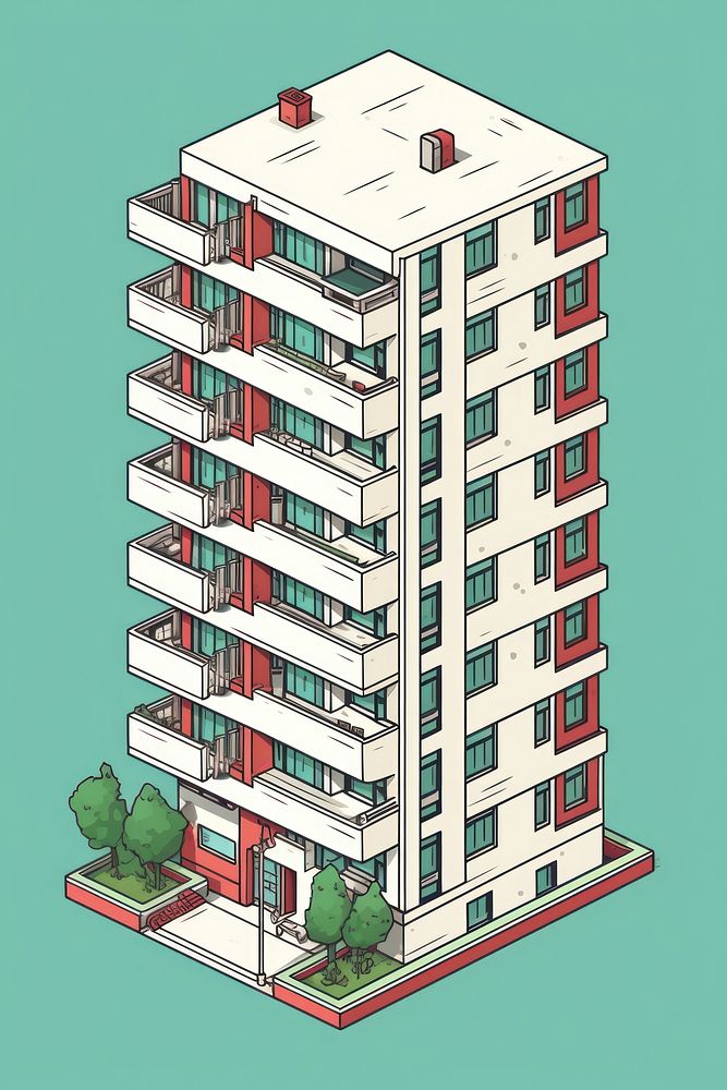 Tall brick public housing architecture building city. AI generated Image by rawpixel.