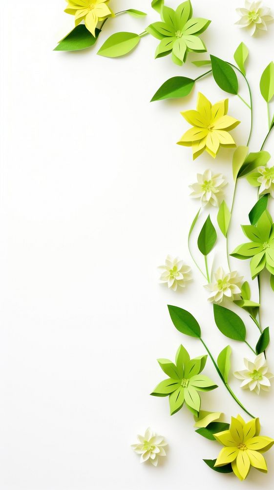 Lime green flower backgrounds pattern white. AI generated Image by rawpixel.