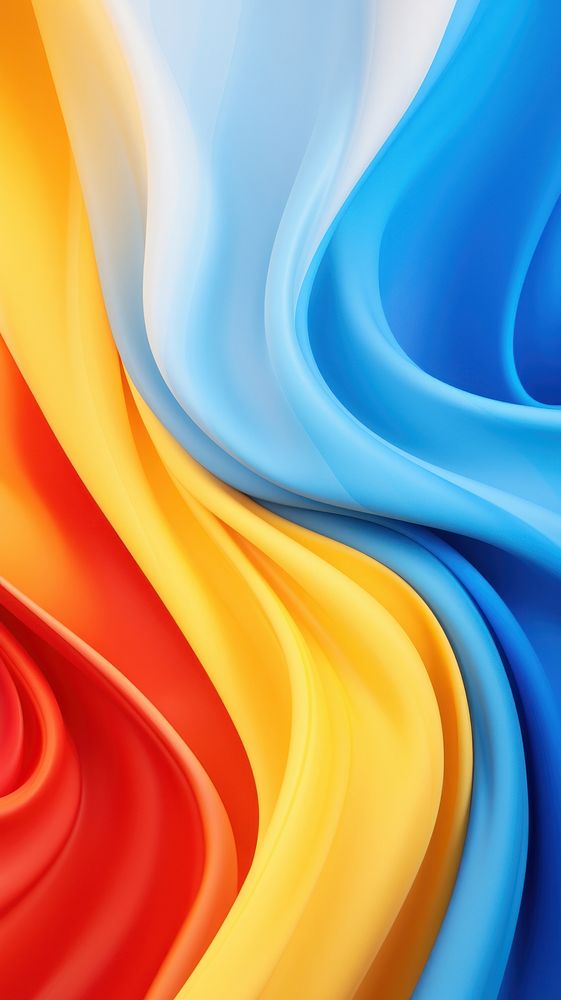 Yellow and blue and red flowing shape silk. AI generated Image by rawpixel.