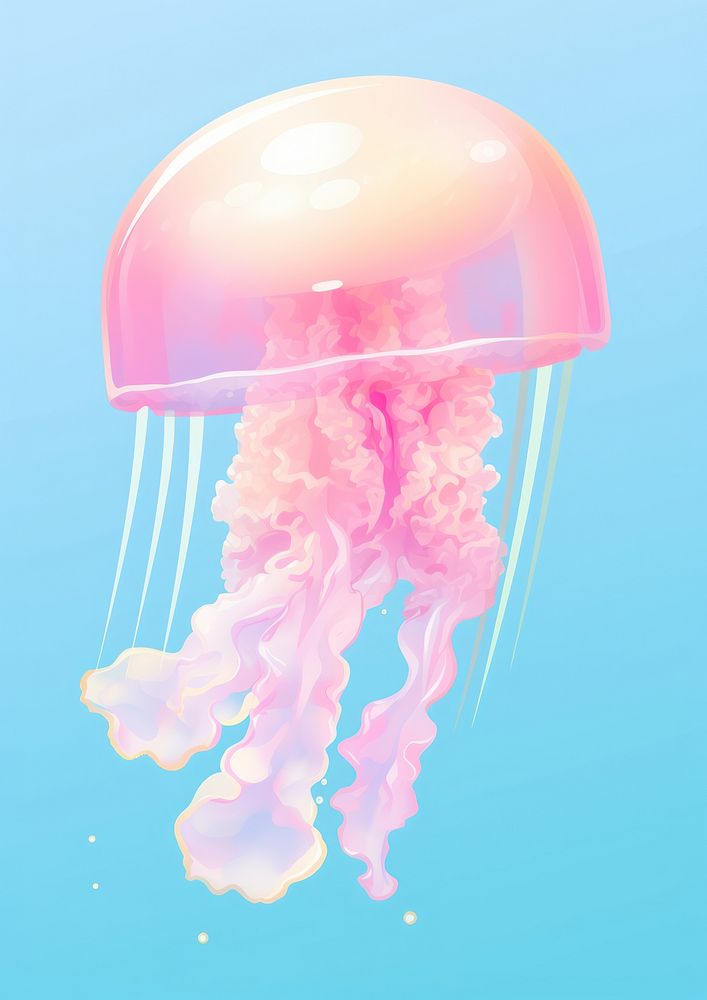 A jelly fish jellyfish invertebrate transparent. AI generated Image by rawpixel.