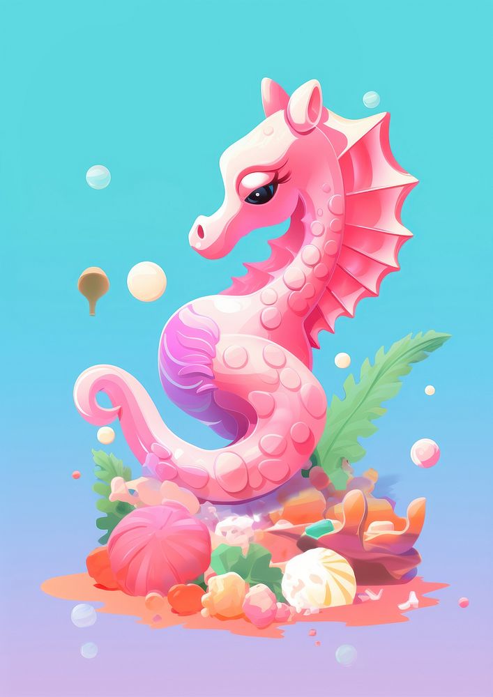 A sea-horse animal representation creativity. AI generated Image by rawpixel.