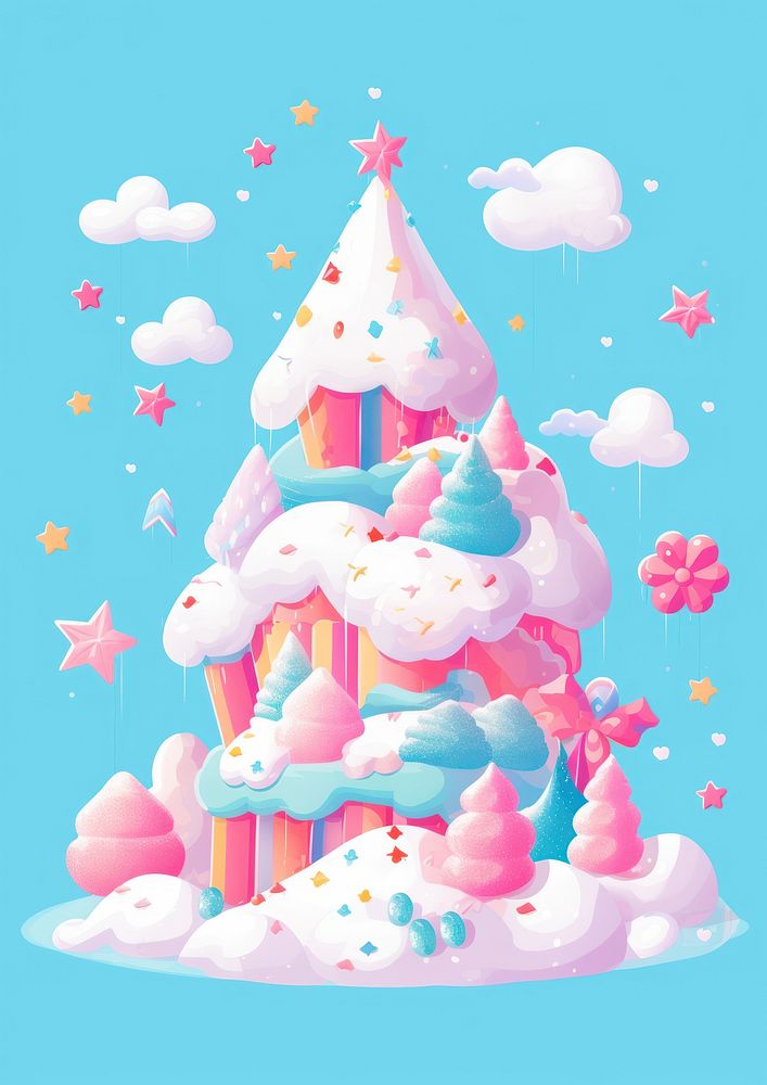 A snow dessert cake food. AI generated Image by rawpixel.