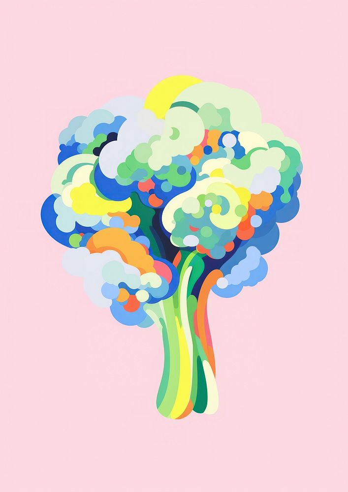 Broccoli art graphics cartoon. AI generated Image by rawpixel.