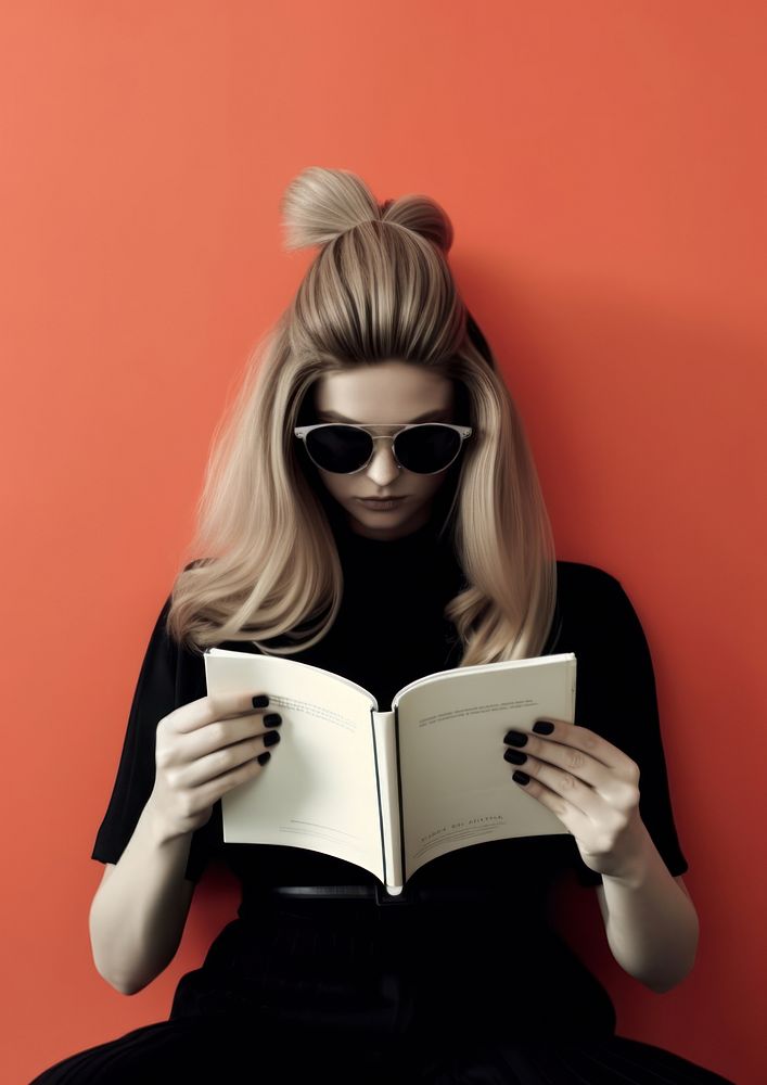A woman doing hair salon reading magazine publication adult book. AI generated Image by rawpixel.
