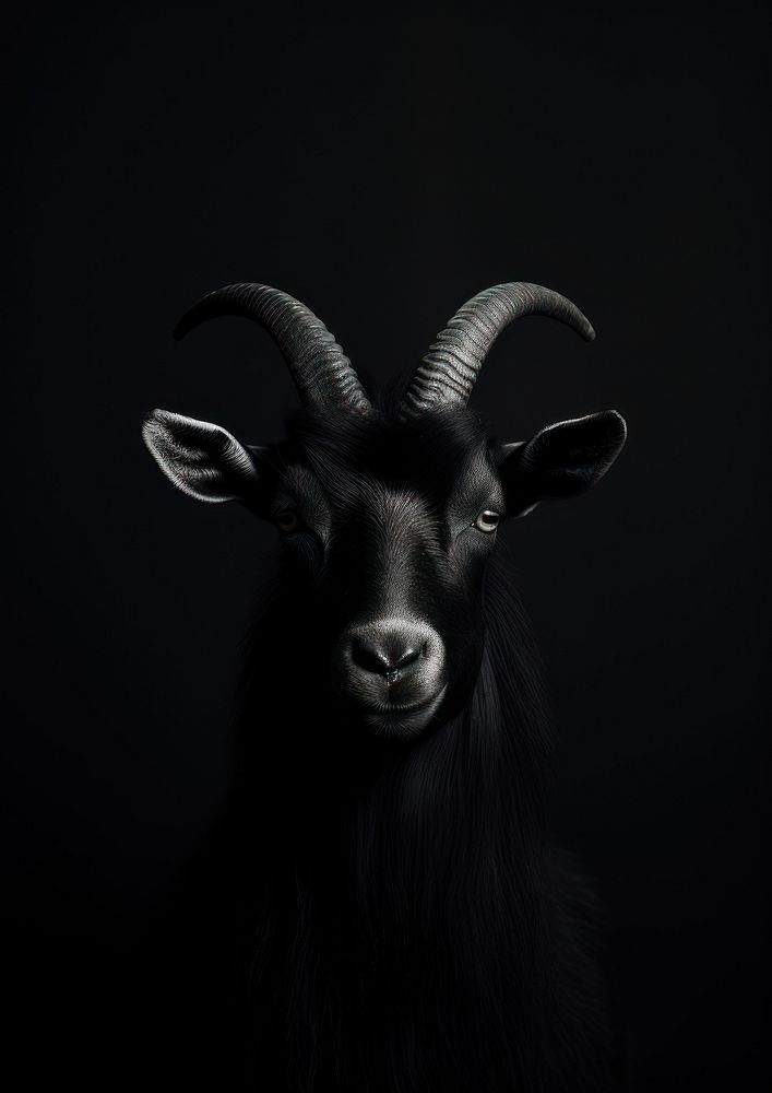 A black goat portrait livestock wildlife animal. AI generated Image by rawpixel.