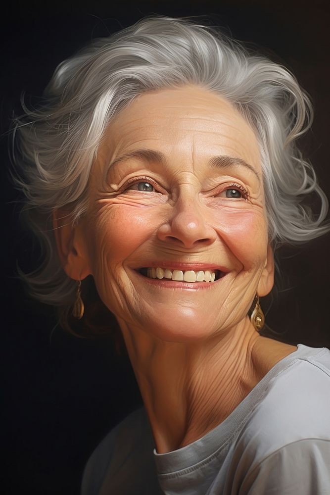 Younglooking age woman portrait smiling adult. AI generated Image by rawpixel.
