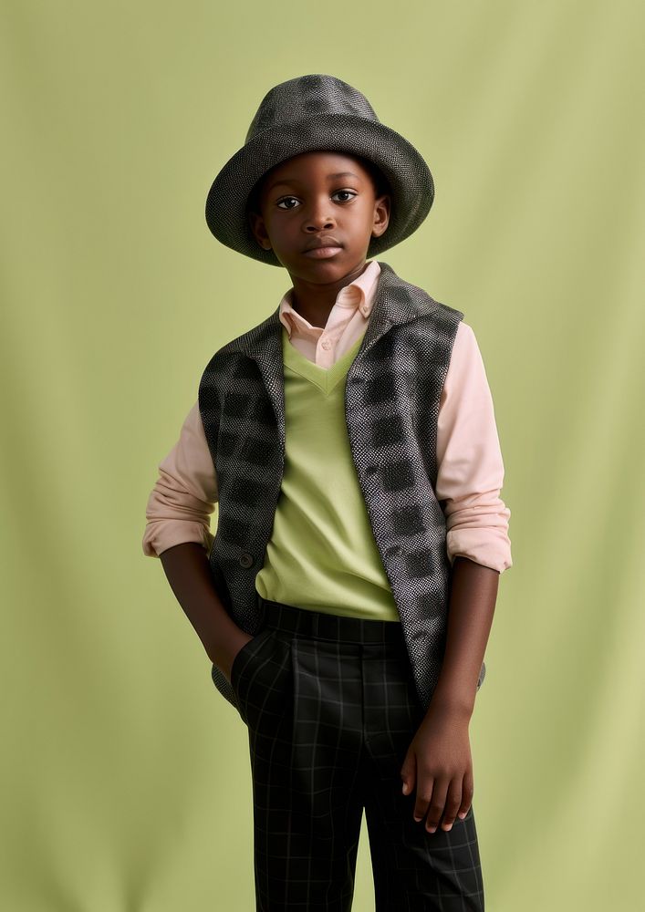A black boy wearing hat photography portrait individuality. AI generated Image by rawpixel.