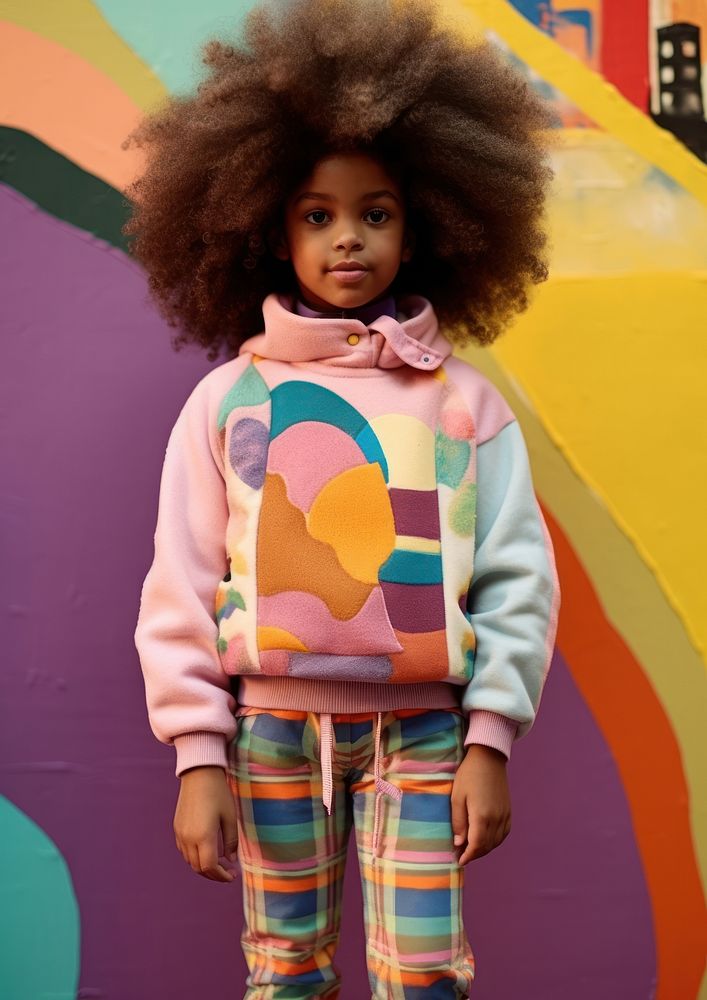 A little black girl wearing cute colorful outfit child kid individuality. AI generated Image by rawpixel.