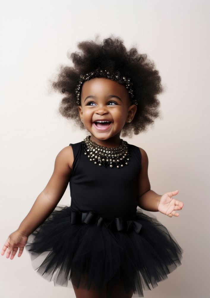 A little black girl in ballet outfit photography portrait dancing. AI generated Image by rawpixel.