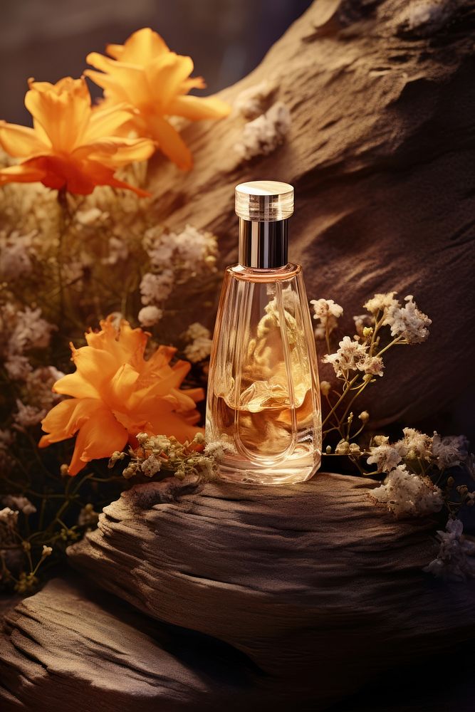 Fragrance bottle flower perfume plant. AI generated Image by rawpixel.