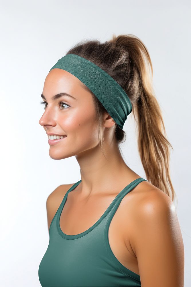 Green sports headband