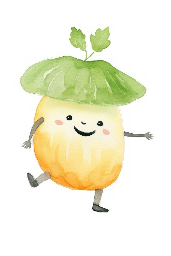 Melon dancing plant cute food. AI generated Image by rawpixel.
