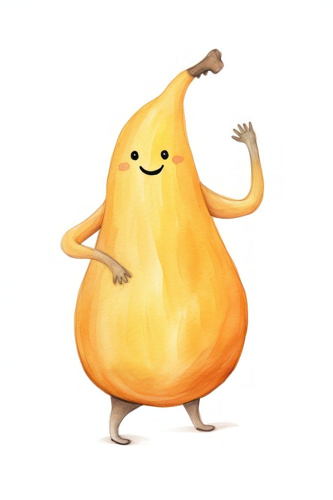 Butternut squash dancing white background anthropomorphic vegetable. AI generated Image by rawpixel.
