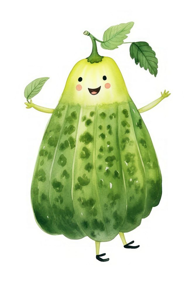 Zucchuni dancing vegetable plant food. AI generated Image by rawpixel.