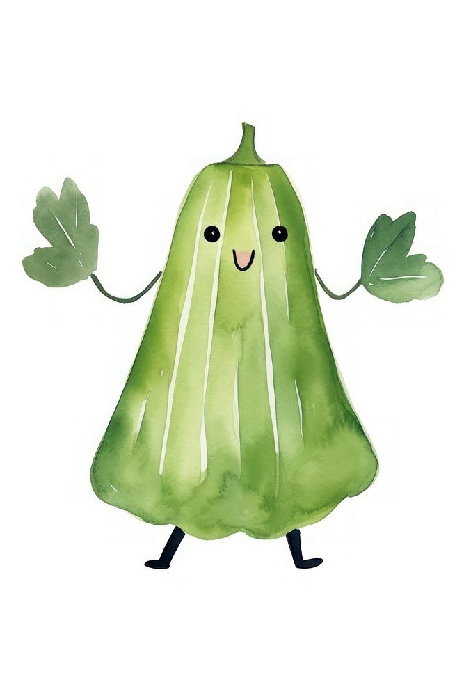 Zucchuni dancing vegetable green food. AI generated Image by rawpixel.