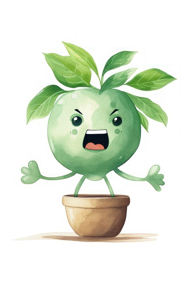 Angry dancing plant green food leaf. AI generated Image by rawpixel.