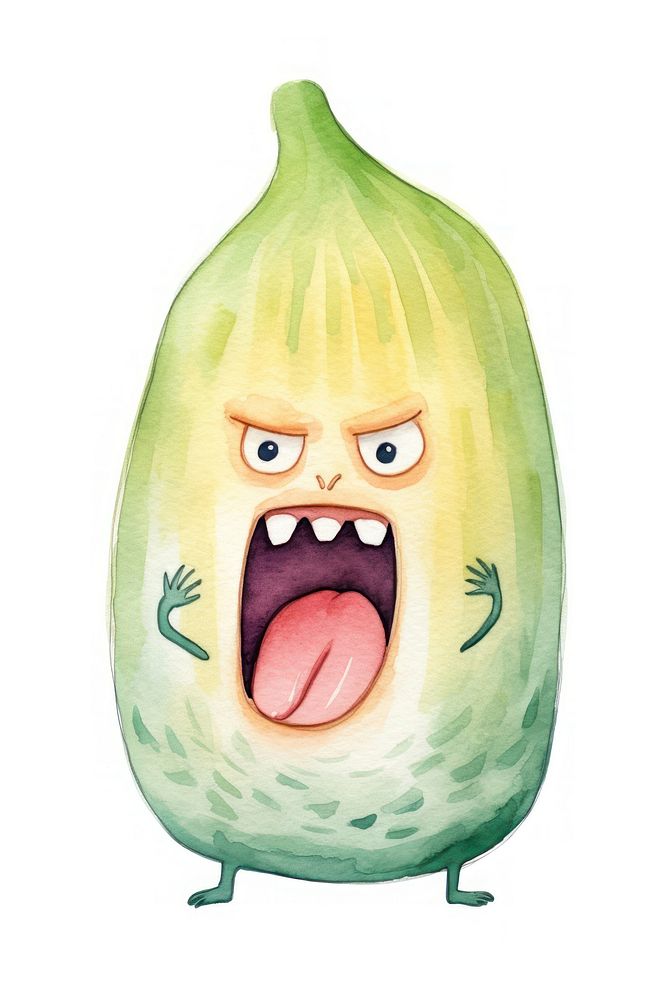 Angry onion screaming food white background anthropomorphic. AI generated Image by rawpixel.