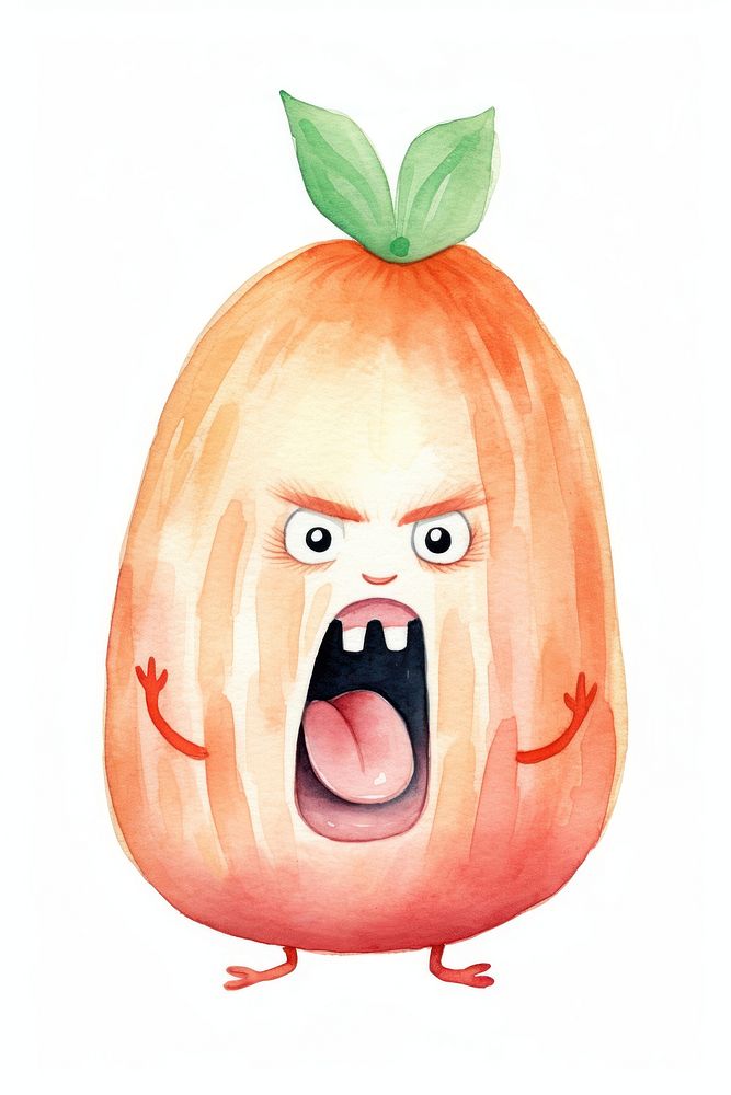 Angry onion screaming food face anthropomorphic. AI generated Image by rawpixel.