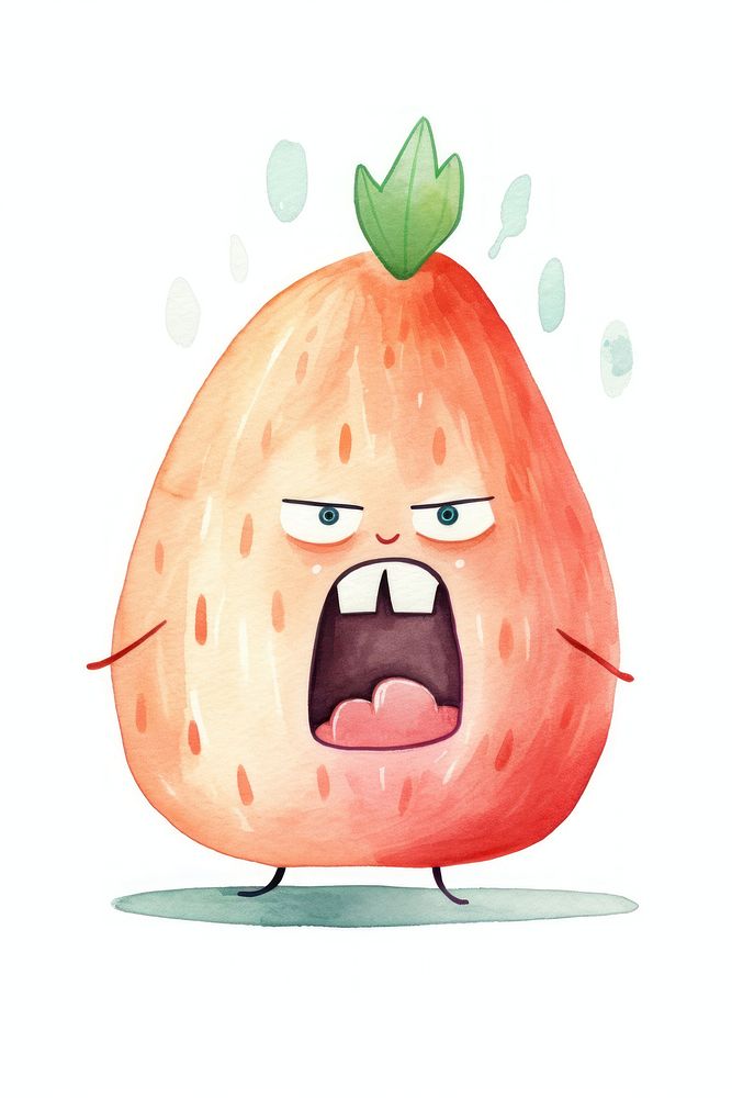 Angry onion screaming fruit food anthropomorphic. AI generated Image by rawpixel.