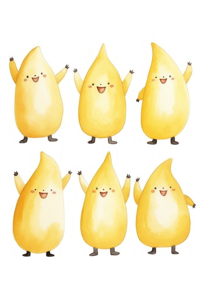 Banana party dancing pear white background cartoon. AI generated Image by rawpixel.