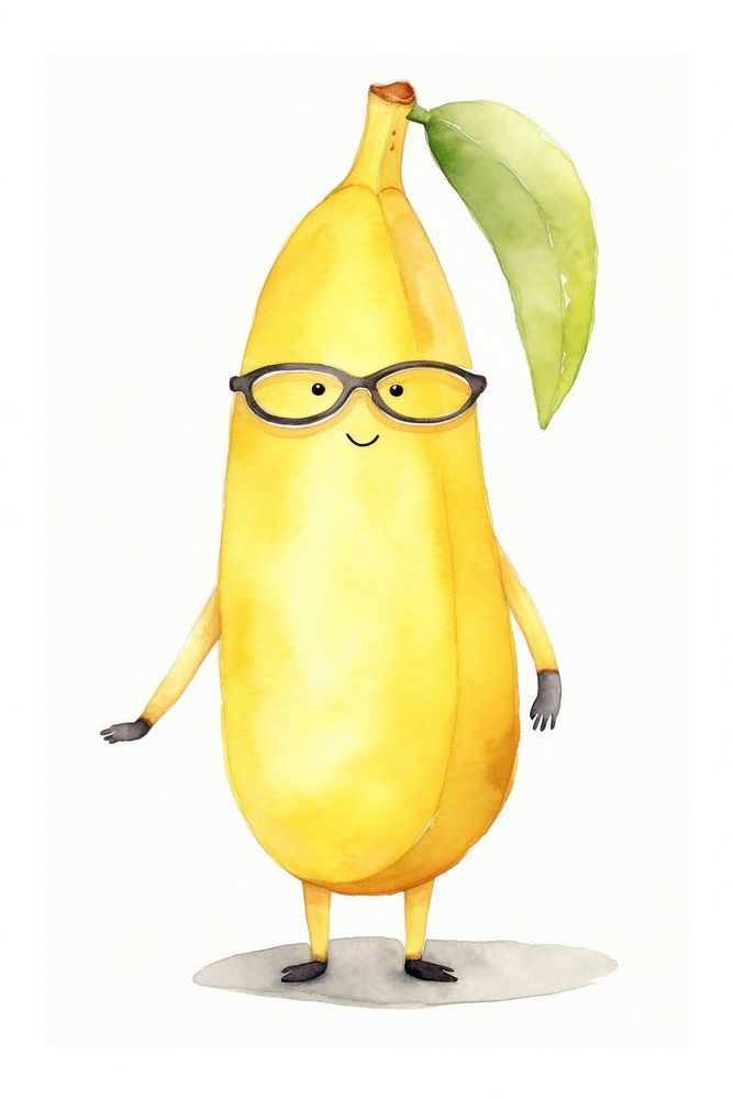 Banana wearing sunglasses fruit plant food. AI generated Image by rawpixel.
