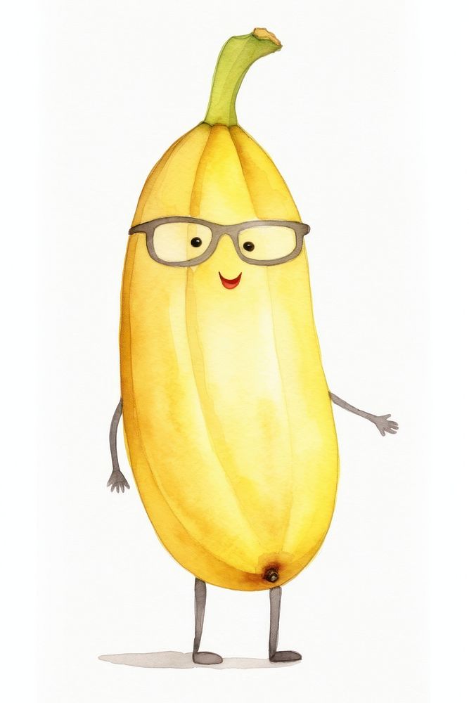 Banana wearing sunglasses plant food white background. AI generated Image by rawpixel.