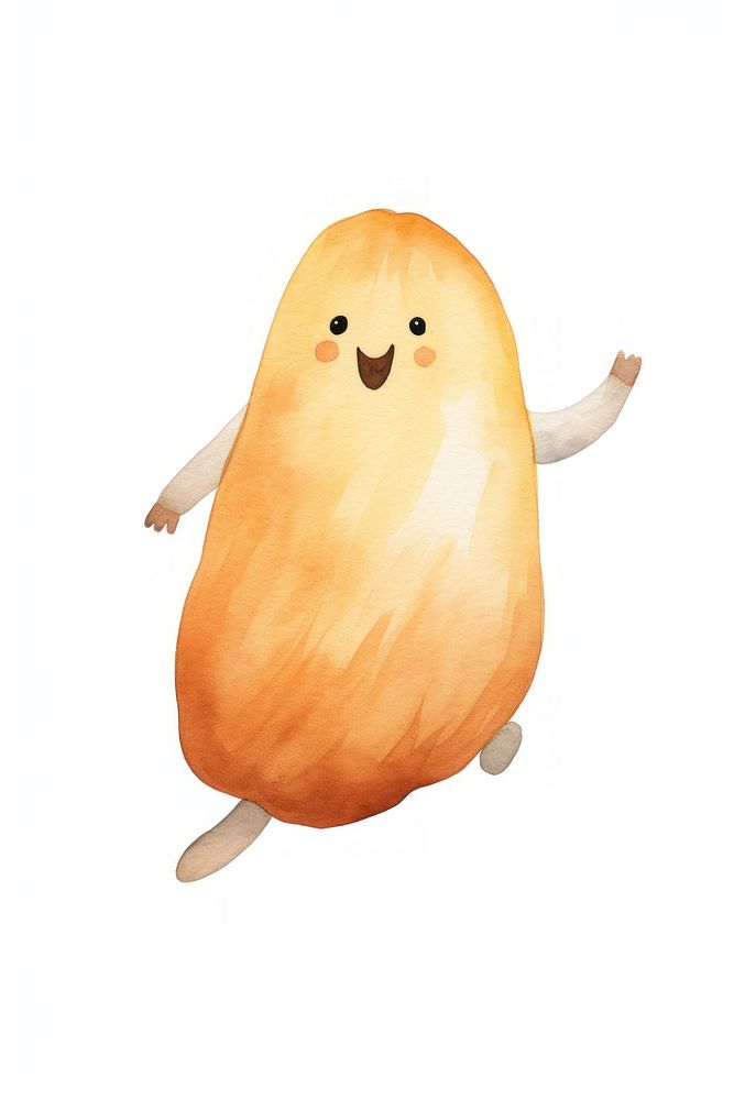 Butternut squash jumping white background anthropomorphic emoticon. AI generated Image by rawpixel.