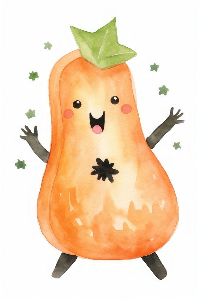 Cut half papaya dancing vegetable plant food. AI generated Image by rawpixel.