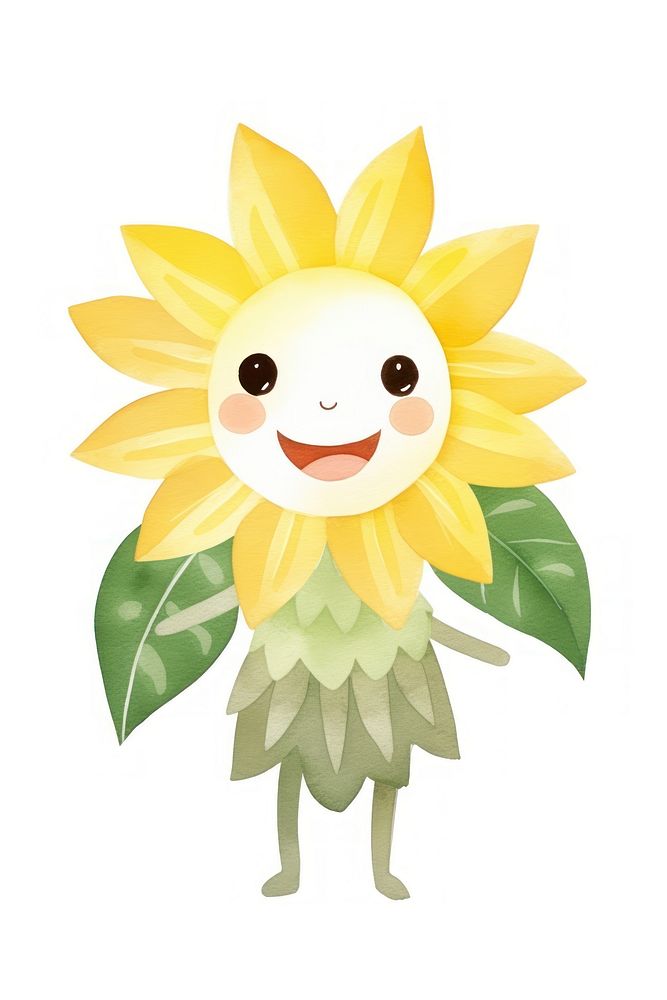 Daisy character dancing sunflower nature plant. AI generated Image by rawpixel.