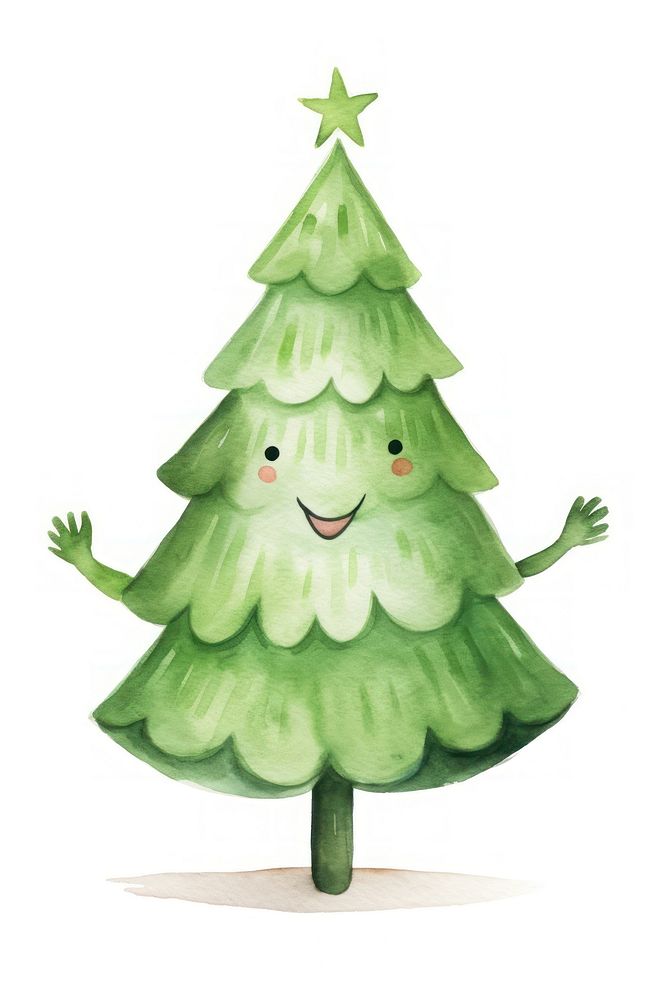 Pine tree dancing christmas plant green. AI generated Image by rawpixel.