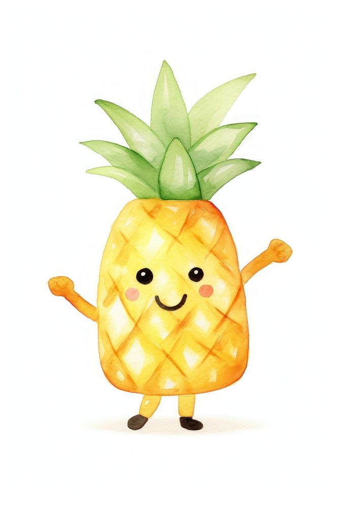 Pineapple slice dancing fruit plant food. AI generated Image by rawpixel.