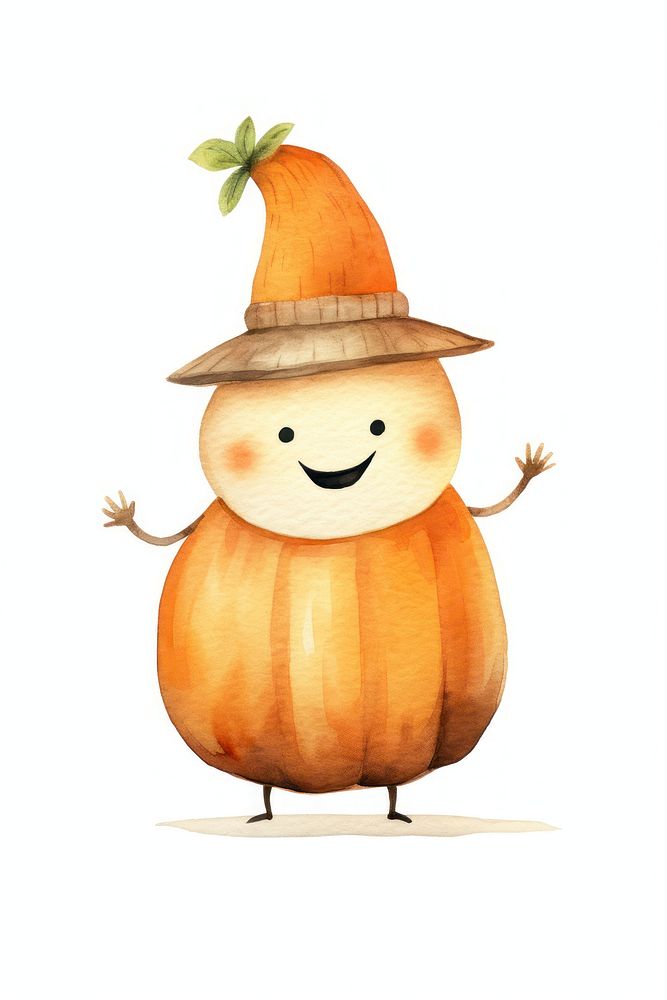 Pumpkin dancing vegetable cute food. AI generated Image by rawpixel.