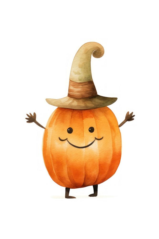 Pumpkin dancing vegetable food white background. AI generated Image by rawpixel.