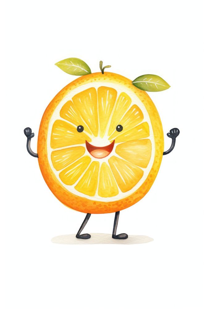 Sliced orange dancing partying grapefruit lemon plant. AI generated Image by rawpixel.