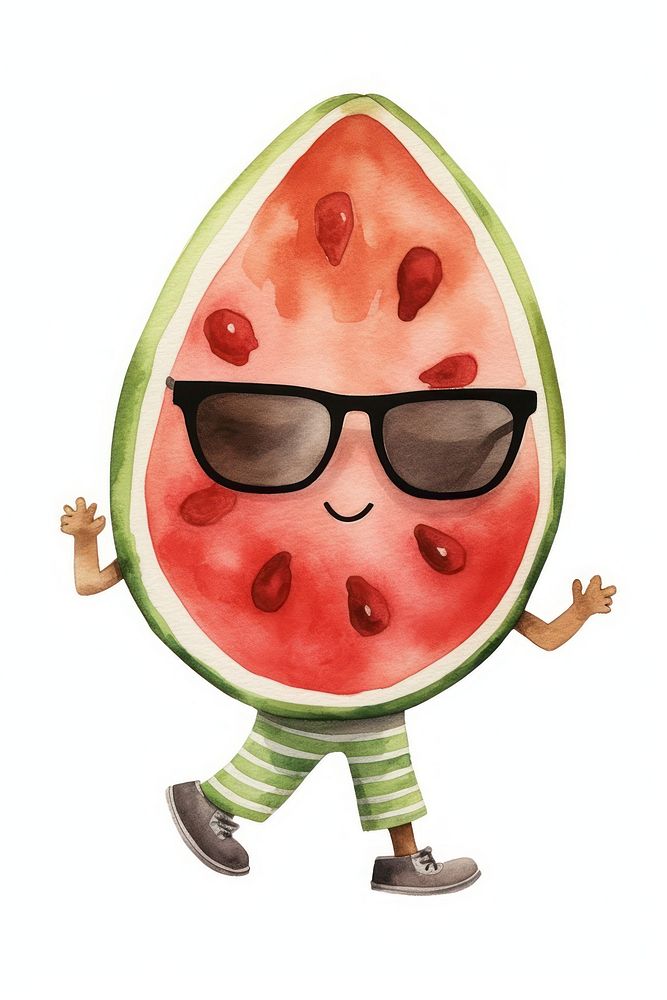 Watermelon glasses fruit slice. AI generated Image by rawpixel.