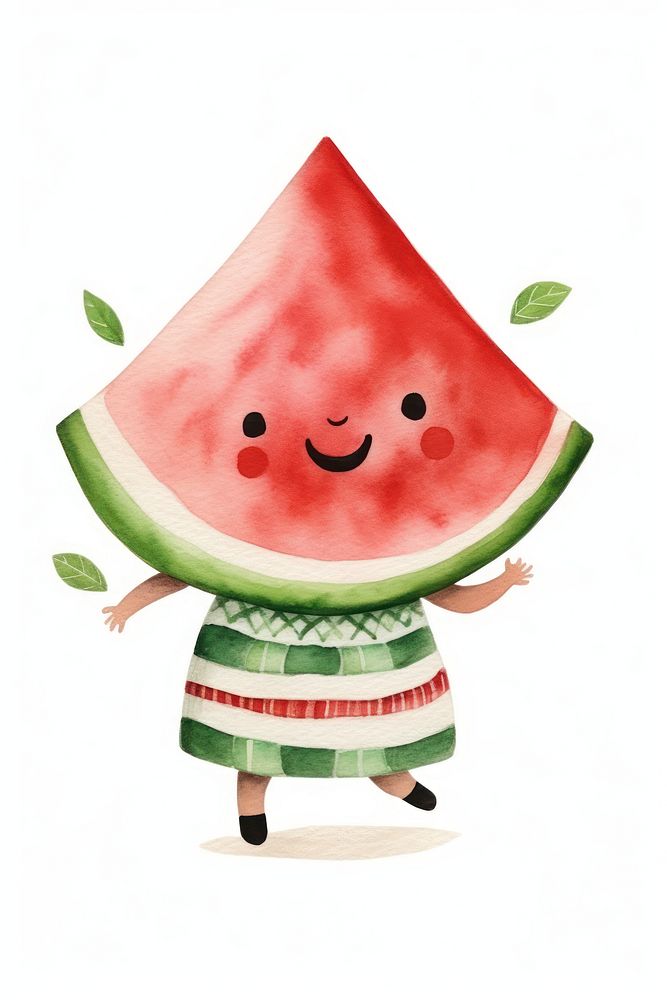 Sliced watermelon dancing fruit plant food. AI generated Image by rawpixel.