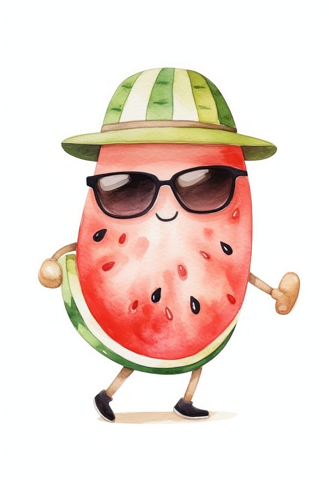 Watermelon glasses fruit food. AI generated Image by rawpixel.