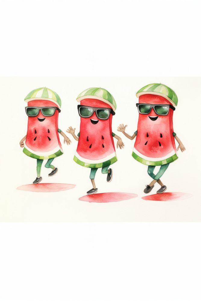 Watermelon glasses food white background. AI generated Image by rawpixel.