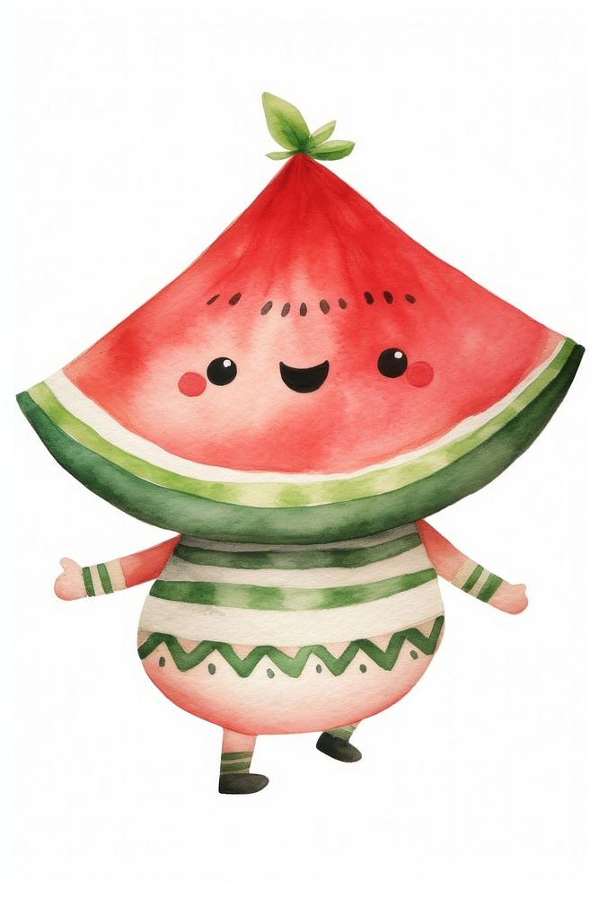 Sliced watermelon dancing fruit plant food. AI generated Image by rawpixel.