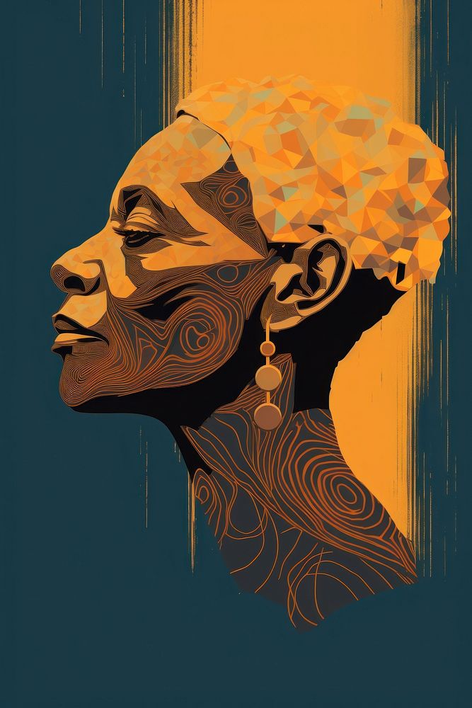 Old african woman head portrait adult art. AI generated Image by rawpixel.
