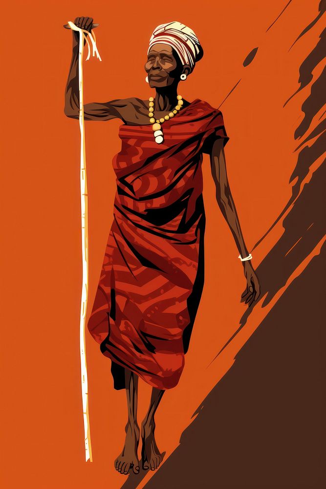 Old tribal african woman accessories accessory standing. AI generated Image by rawpixel.