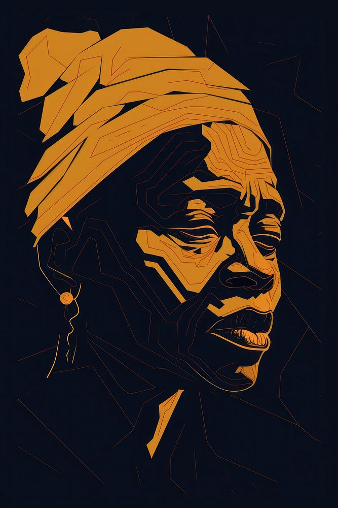 Old african woman head portrait art photography. AI generated Image by rawpixel.